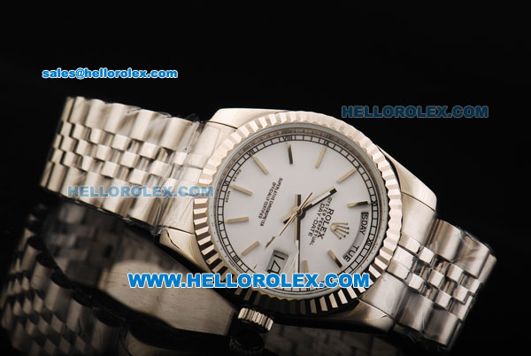 Rolex Day-Date Automatic Full Steel with White Dial - Click Image to Close